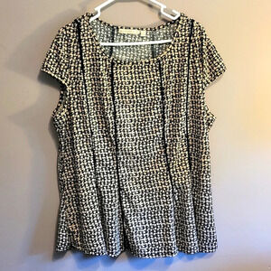 C23-MARIA GABRIELLE: SIZE 3X WOMENS TOP BLACK AND CREAM